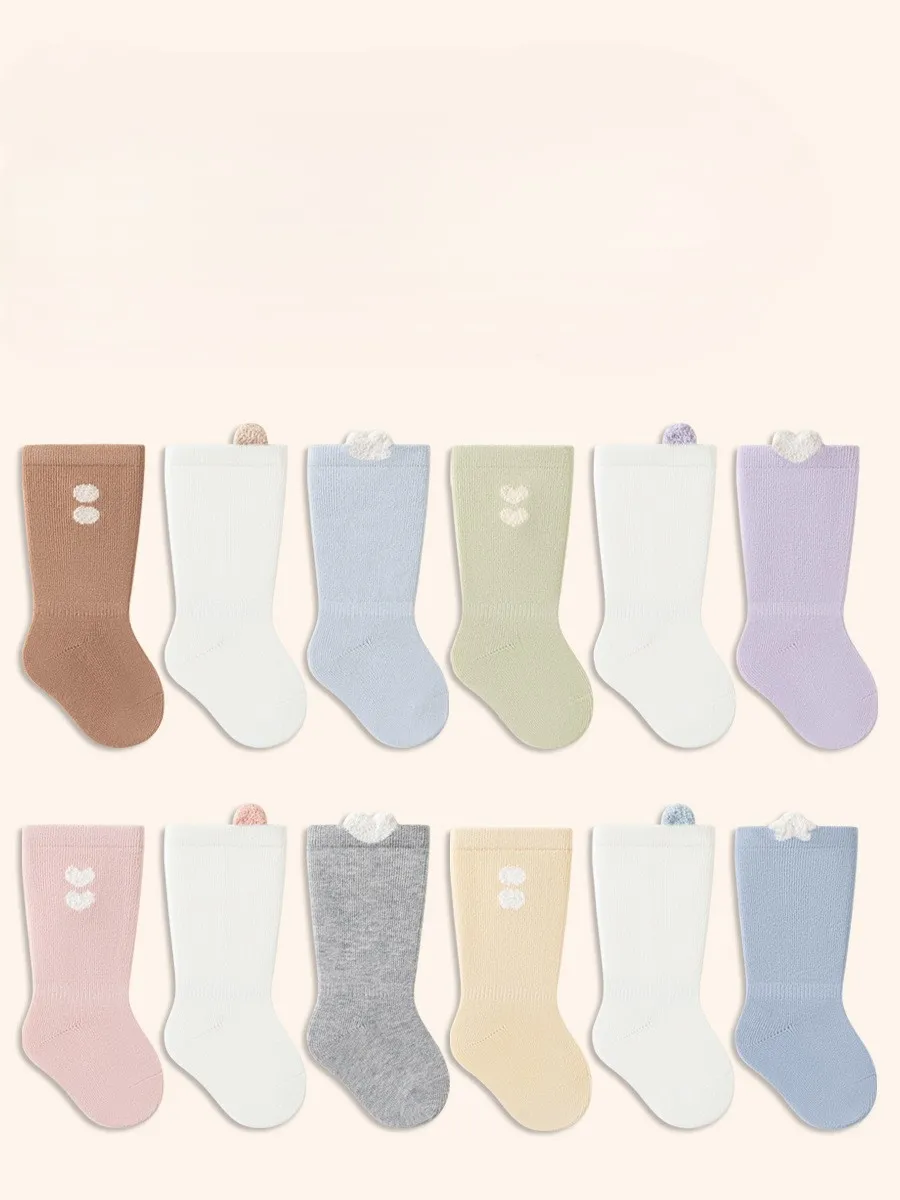 3Pairs/Lot Baby Socks Newborn Infant Cotton Socks Spring Autumn Cute Toddler Kids Knee High Socks 0-5Y Children Socks Boys Girls