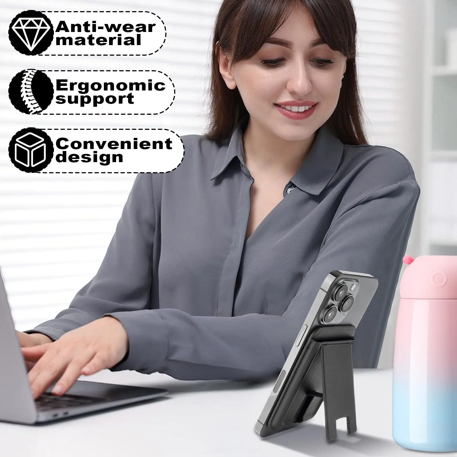 

Магнитный кошелек для телефона, магнитная подставка для телефона с держателем для карт, портативные мобильные аксессуары для кредитных столов, путешествий, мужчин, на открытом воздухе