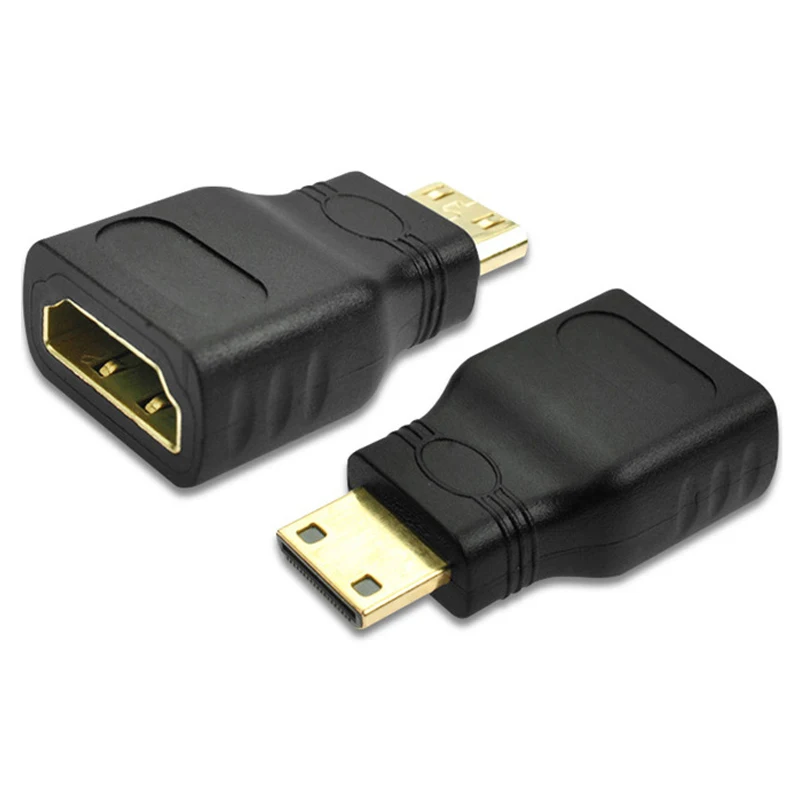 2 szt. Mini hdmi-kompatybilny z HDMI Adapter złącze męskie do żeńskiego konwertera pozłacane rozszerzenie do laptopa HD TV