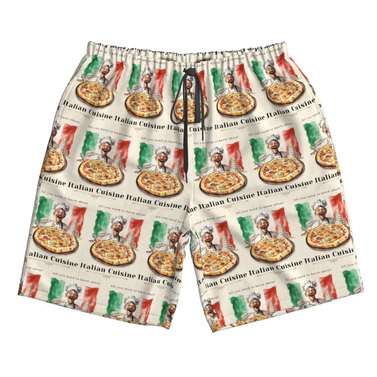 

Italian Flag Pizza Trunks Beach Board Shorts Casual Quick Dry Swim Summer Men Pants