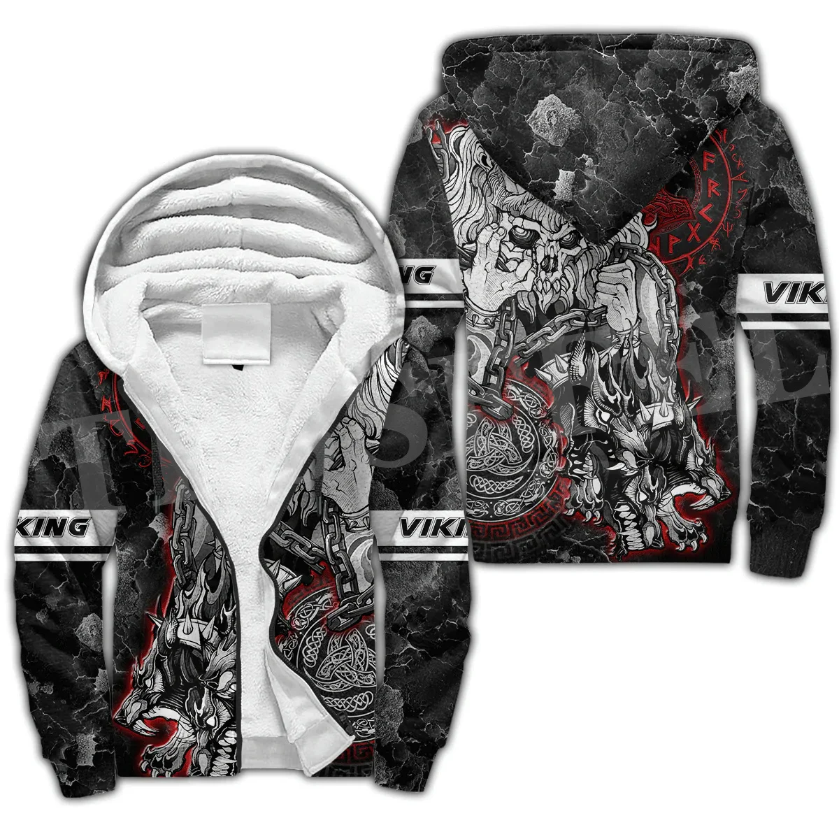 

Custom Name God Odin Tattoo Warrior Nordic Vintage Harajuku Winter Coat Tracksuit 3DPrint Warm Thicker Fleece Hoodies Overcoat 1