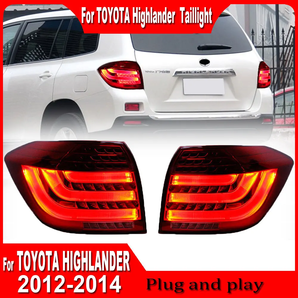 Car Taillight For Toyota Highlander 2012 2013 2014 Modified Full LED DRL Projector Lens Reverse Automotive Lamp Accessories