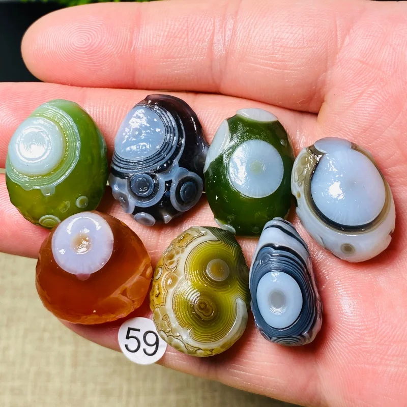Natural  Colorful Sardonyx Agate Alxa Gobi  Rock Specimen Energy Crystal Healing Chakra Reiki Stone Garden Home Decor Gift 7Pcs