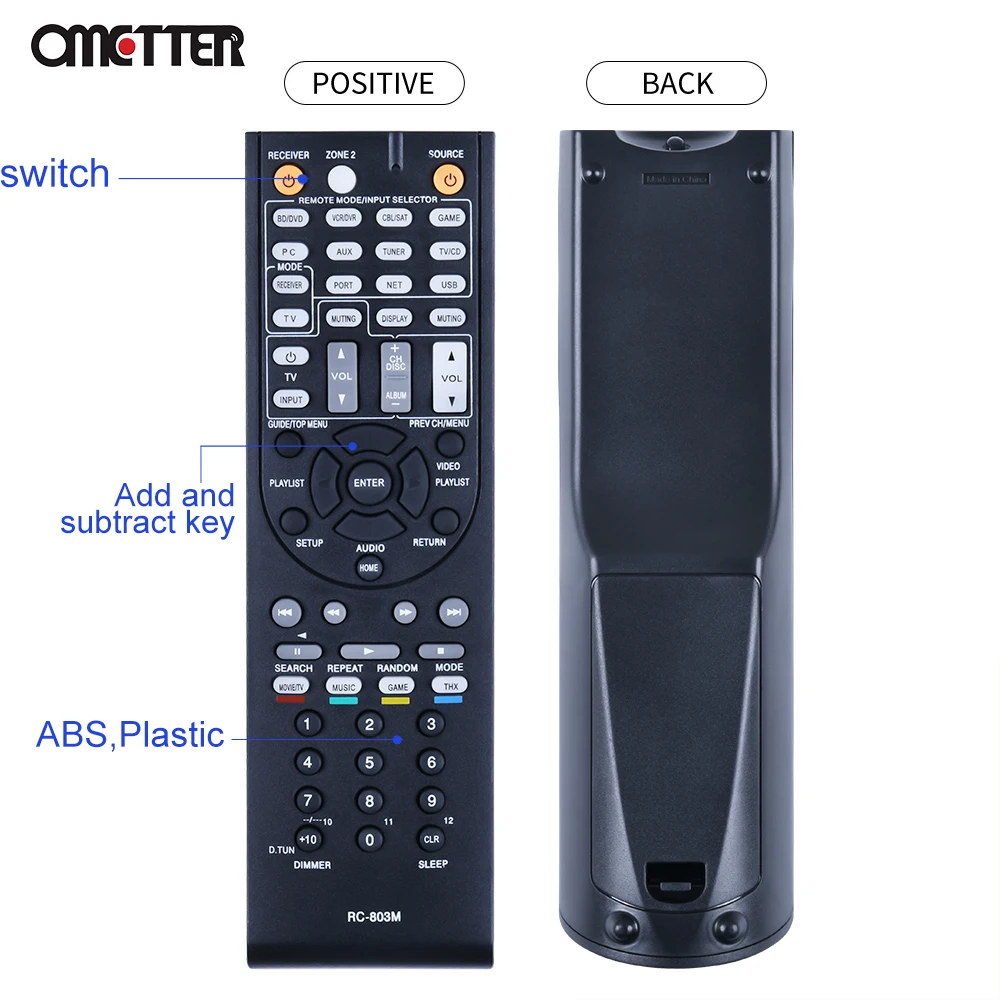 RC-803M Suitable for Onkyo Receiver Remote Control AV TX-NR609 TX-NR609B HT-S7409