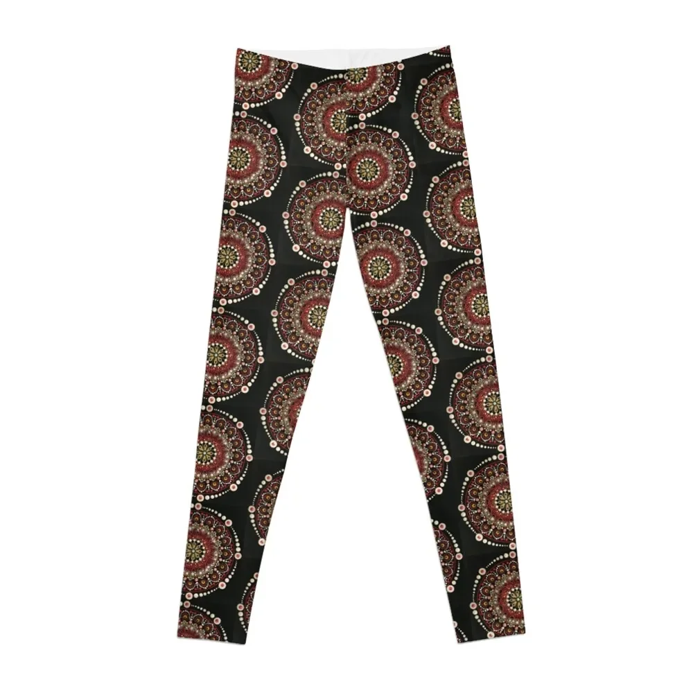

Red Fire Mandala Leggings gym wear fitness set gym gym womans Womens Leggings