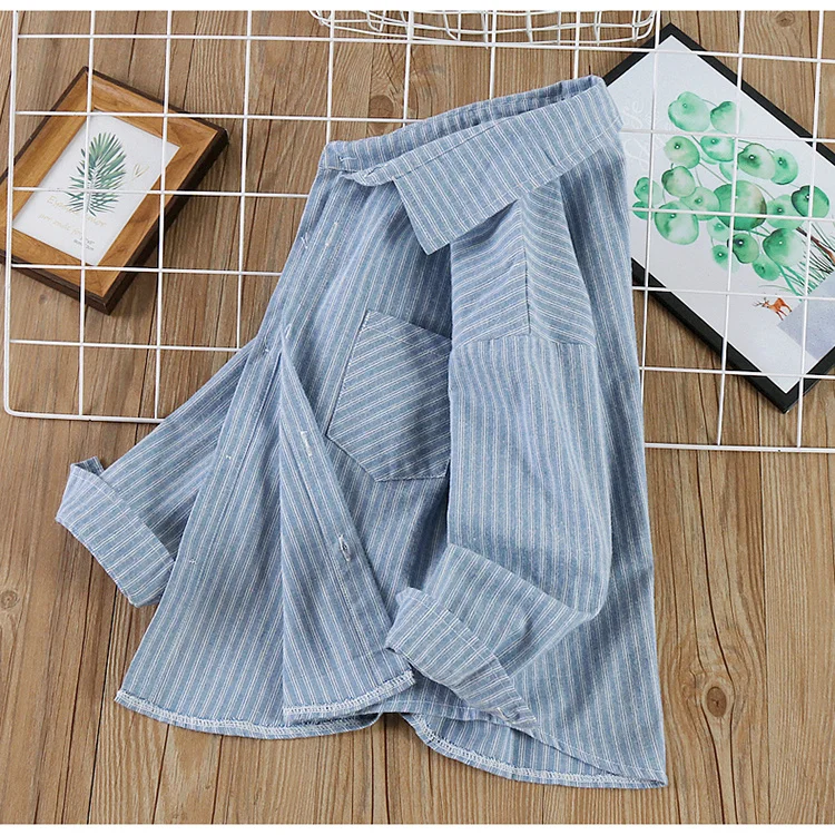 Neues Frühlings-Baumwoll-Langarmhemd für Jungen, Modische High-Street-Oberbekleidung, Oberteile für Teenager, Kariertes Streifenhemd, Alter 5-14 Jahre – Detail 13