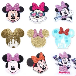 Disney Mickey 5pcs/lot Planar Resin Flatback Glitter Acrylic Craft Supplies Cabochon Scrapbook DIY Hair Bow Bag Material