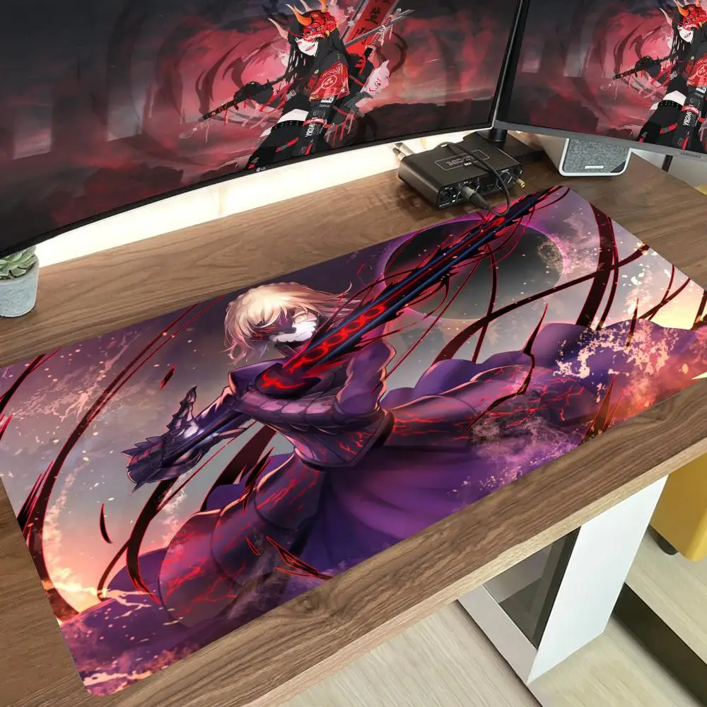 Fate Saber Alter Mouse Laptop Pad Mouse Desk Mat Pad PC Accessories Natural Rubber Desk Rug Non-Slip Pad Laptop Computer Pad PC