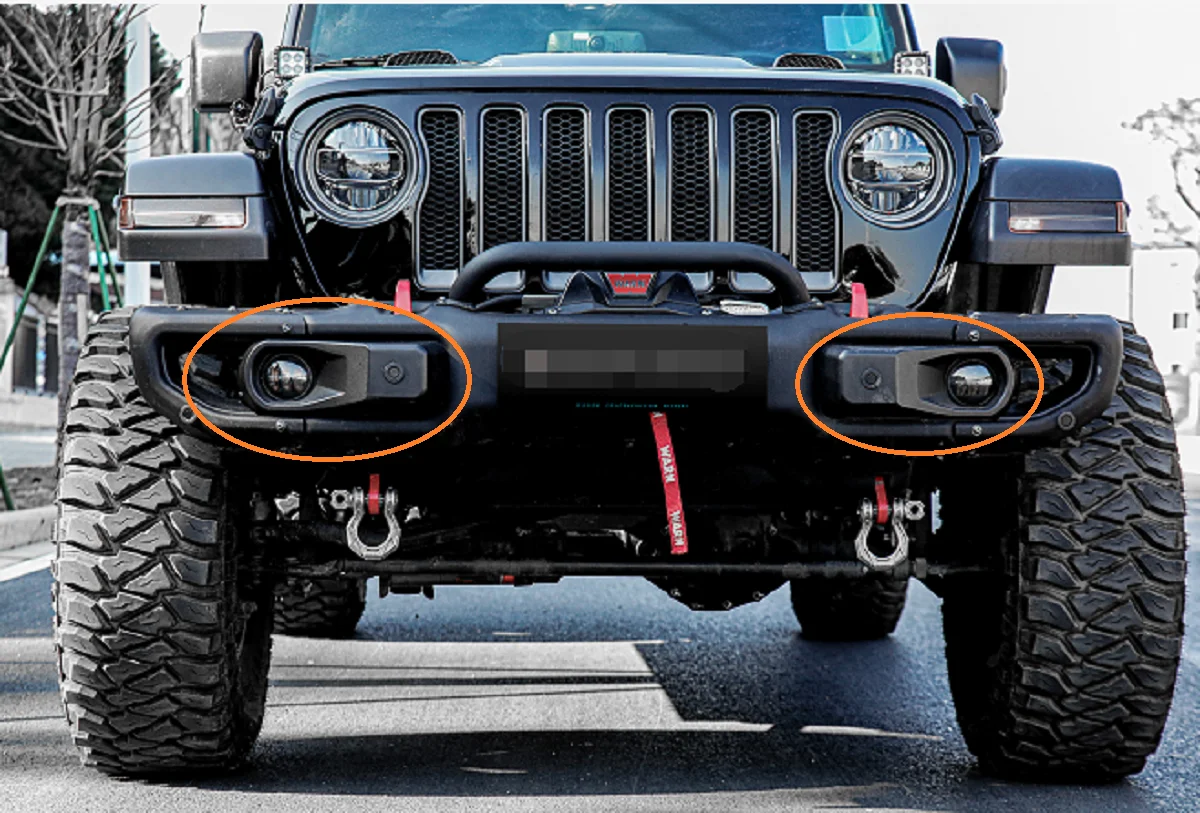 

Front Bumper Fog Light Cover With Radar Holes Plastic 10th Anniversary Style For Jeep Wrangler JL 2018+ JL1049-8 LantSun