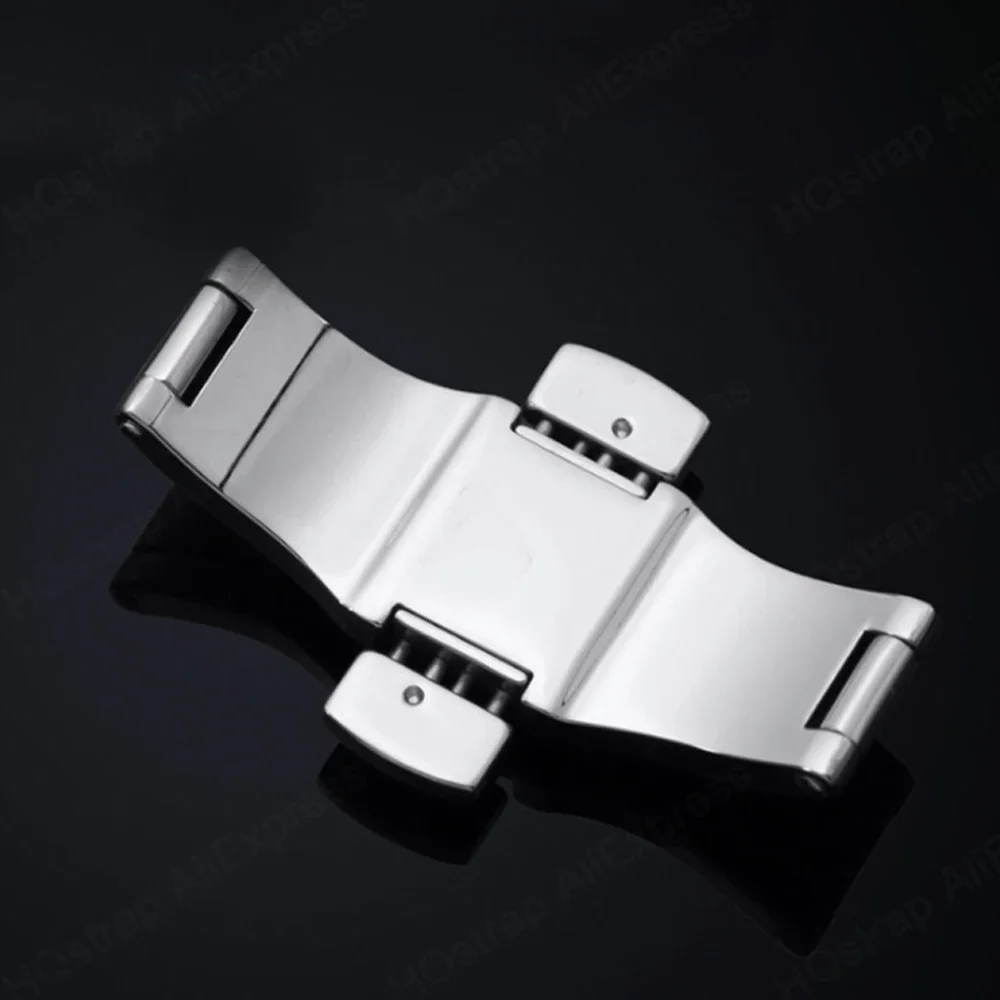 Stainless Steel Butterfly Buckle Universal Metal Clasp Double Press Button for Tissot 1853 T035617 T035439 Watch Accessories