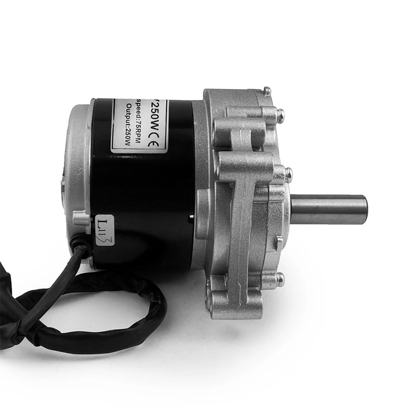 250W Wheelchair Motor Brushed Secondary Gear Motor 120RPM-75RPM Long Shaft Motor