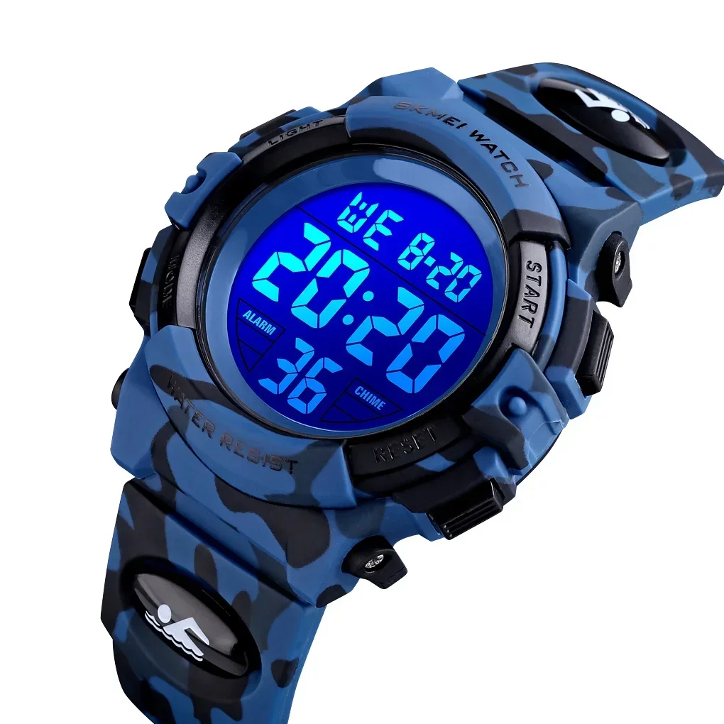 

SKM Digital Smart Watches for Kids Boys Girls Children's Sports Watch 5bar Waterproof Camouflage Camping Wristwatches 1548