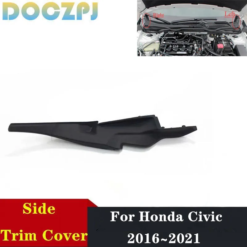 Auto anteriore tergicristallo laterale Trim copertura deflettore acqua Cowl piastra per HONDA CIVIC 2016 2017 2018 2019 2020 2021