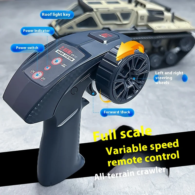 Nowy zielony JJRC C8812 LED Light Full Scale Tracked EV3 Tank Simulation Model Toy RC Car Model Off-Road Vehicle Boy Gift