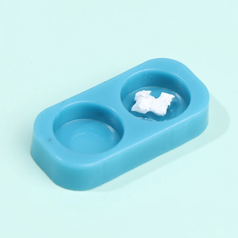 Casa de muñecas en miniatura para perros y gatos, comida con tazón, decoración de jardín de cocina, accesorios para casa de muñecas, 1/12