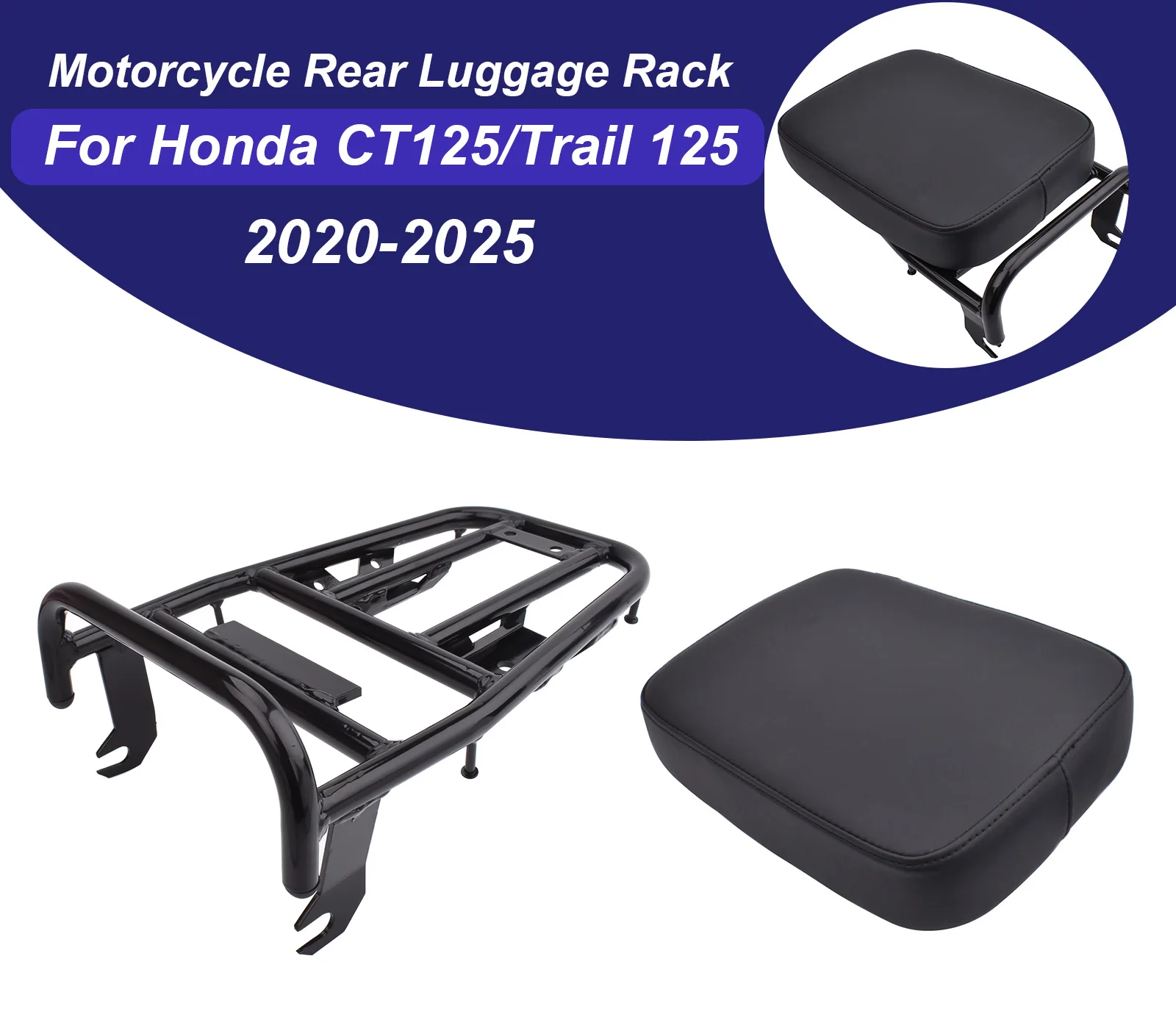 

Задний багажник CT125 для Honda Trail Hunter Cub 125 2020-2025: крепление для багажа, подушка для пассажирского сиденья, комплектующие для мотоциклов