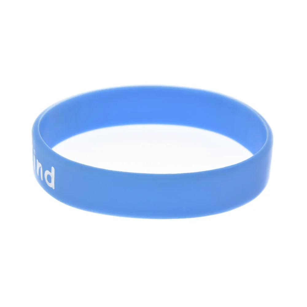 1 Stück blaues Silikonarmband „Kinder sind nett“ – Geschenk für Schüler, inspirierender Armreif – Detail 4
