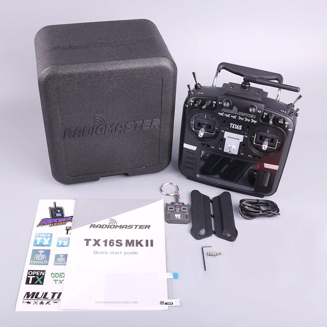 

Radiomaster TX16S MKII MK2 V4.0 Remote Control Transmitter Hall Gimbal RC Airplane Compatible with OPENTX And EDGETX