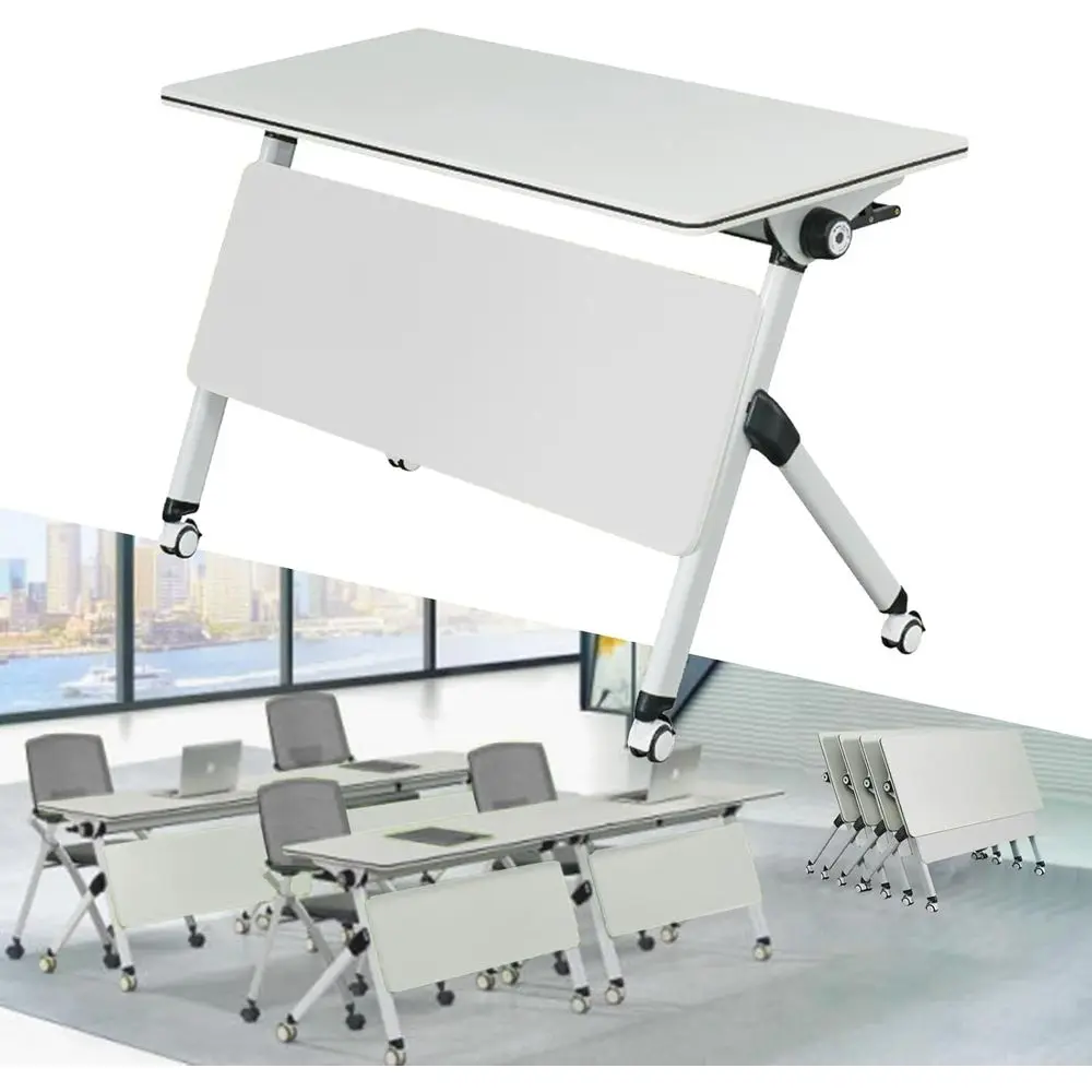 

Adjustable Sector-Top Training Tables with Lockable Casters for Office and Classroom Settings