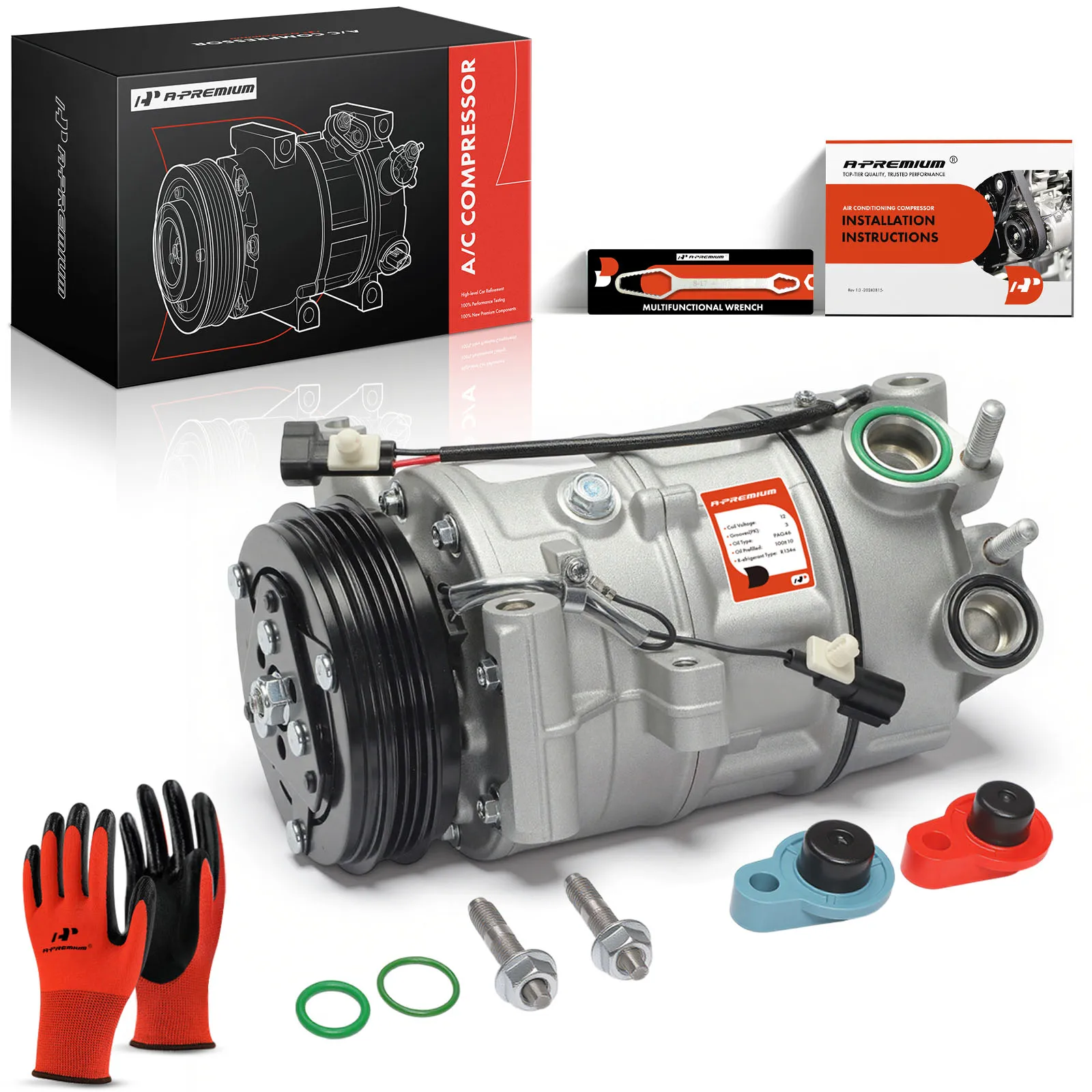 A-Premium AC Compressor with Clutch for Volvo XC60 V60 V60 Cross Country 2015-2016 S60 2012-2016 XC70 S60 Cross Country 2016