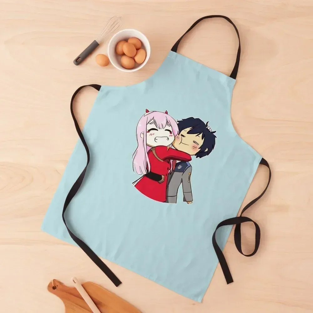 

adorable zero two and hero chiby Apron For Girl Cooking nail tech supplies Kitchen Apras Man Apron