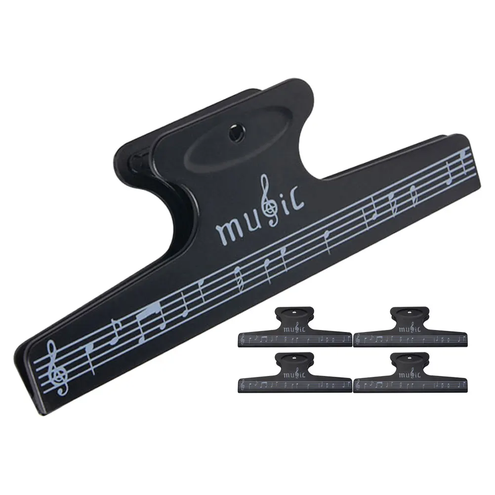 5 шт., зажим для нот, зажим для книги, держатель для страниц, дизайн нот, портативный АБС-пластик, заметки для документов, черный цвет