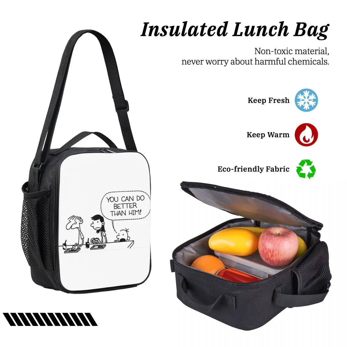 Diary Of A Wimpy Kid You Can Do Better Than Him Backpack BookBag School Bag Shoulder Bags 3ps Insulated Lunch Bag Pencil Case