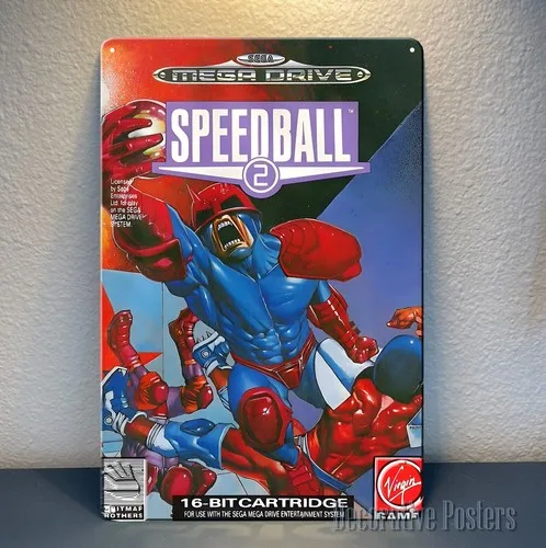 Speedball 2 Retro-Videospiel Metallposter - () Schild