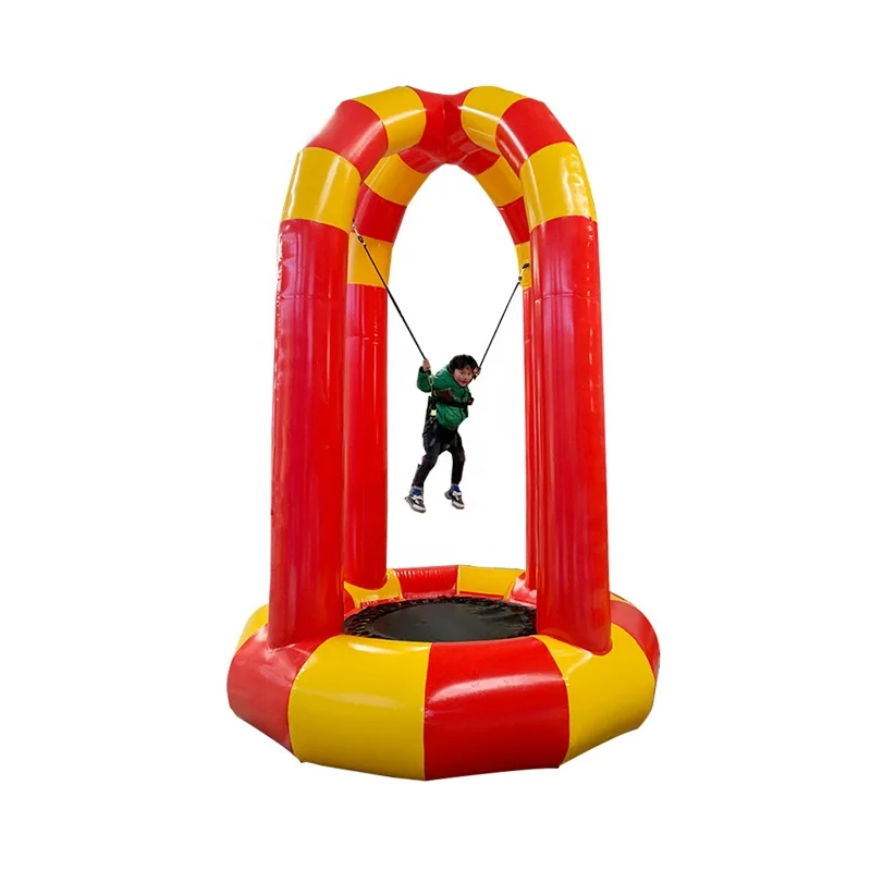 Hot Selling Kids Rides Carnival Safety Inflatable Bungee Jumping Trampoline with Trampoline Elastic Band