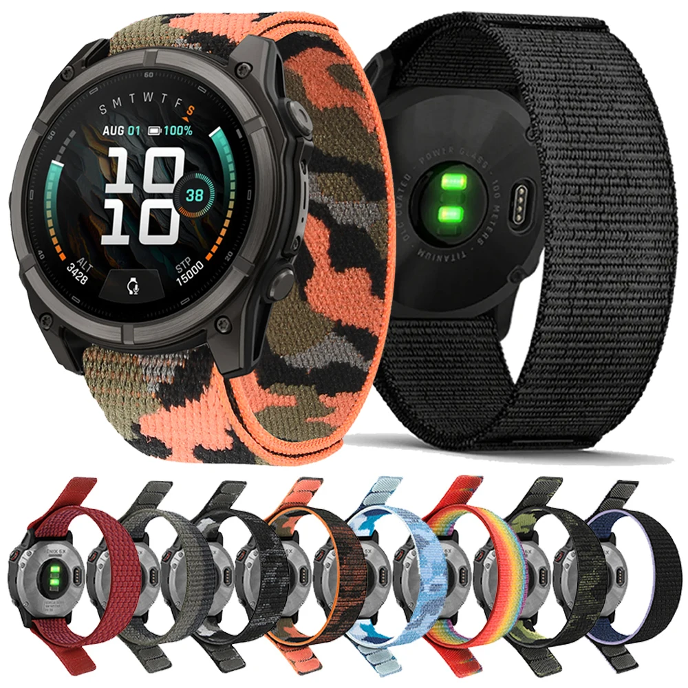 22mm 26mm Nylon Strap For Garmin Enduro 3/Fenix 9 47mm 51mm 9 Pro-Solar 8 E 7X/Tactix 8 7Pro/Forerunner 970 Quick Fit Sport Band