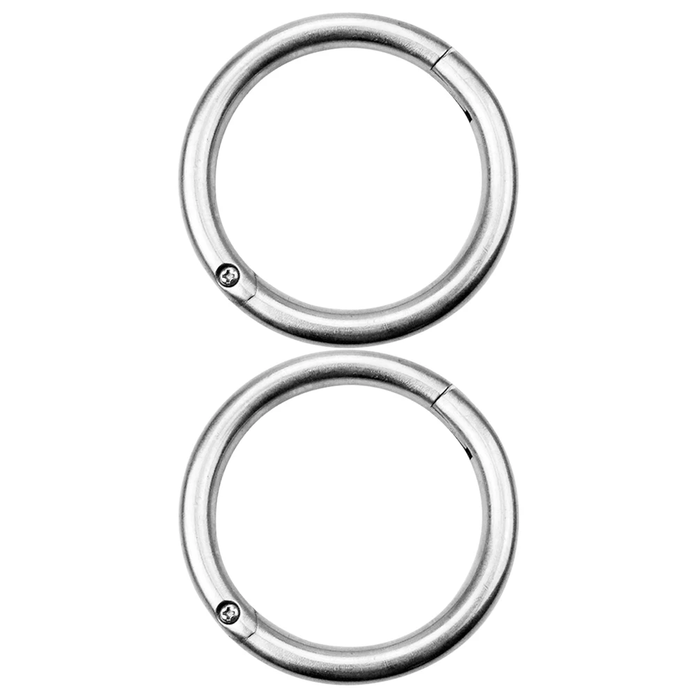 

2pcs Cattle Stainless Steel 3.9 Inch Farm Animal Traction Heavy Duty Metal Septum Veterinary Tool Bull Cow Ring Durable Outdoor