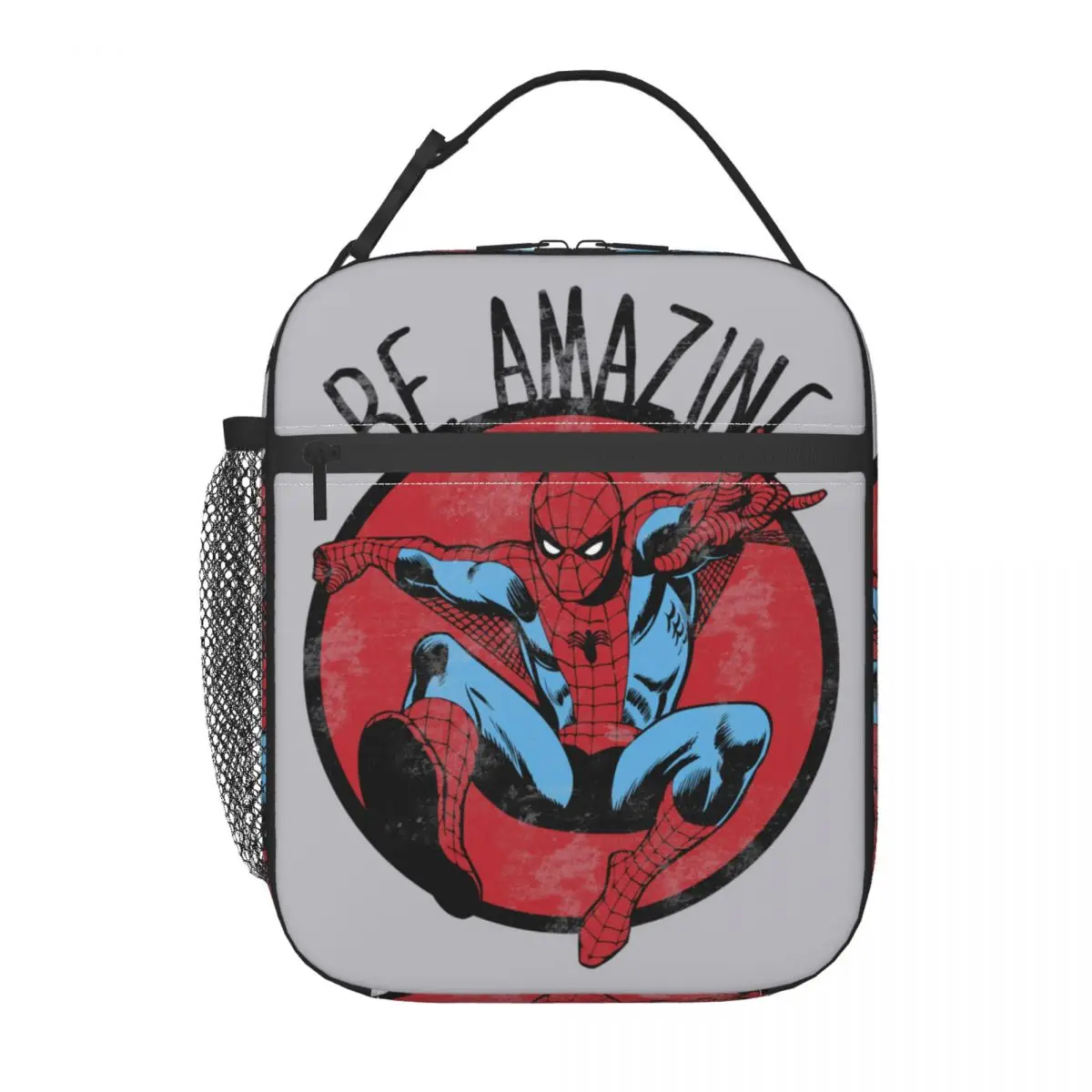 Custom Spiderman-Amazing Spider Jump Resuable Lunch Boxes Multifunction Cooler Thermal Food Insulated Lunch Bag School Student