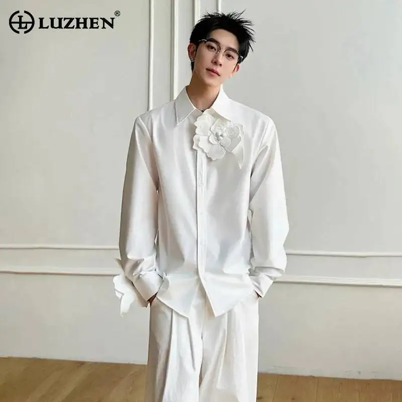 

LUZHEN 2026 New Three-dimensional Patchwork Elegant Long Sleeve Shirts Men's Fashion Handsome High Quality Casual Clothes JY6951