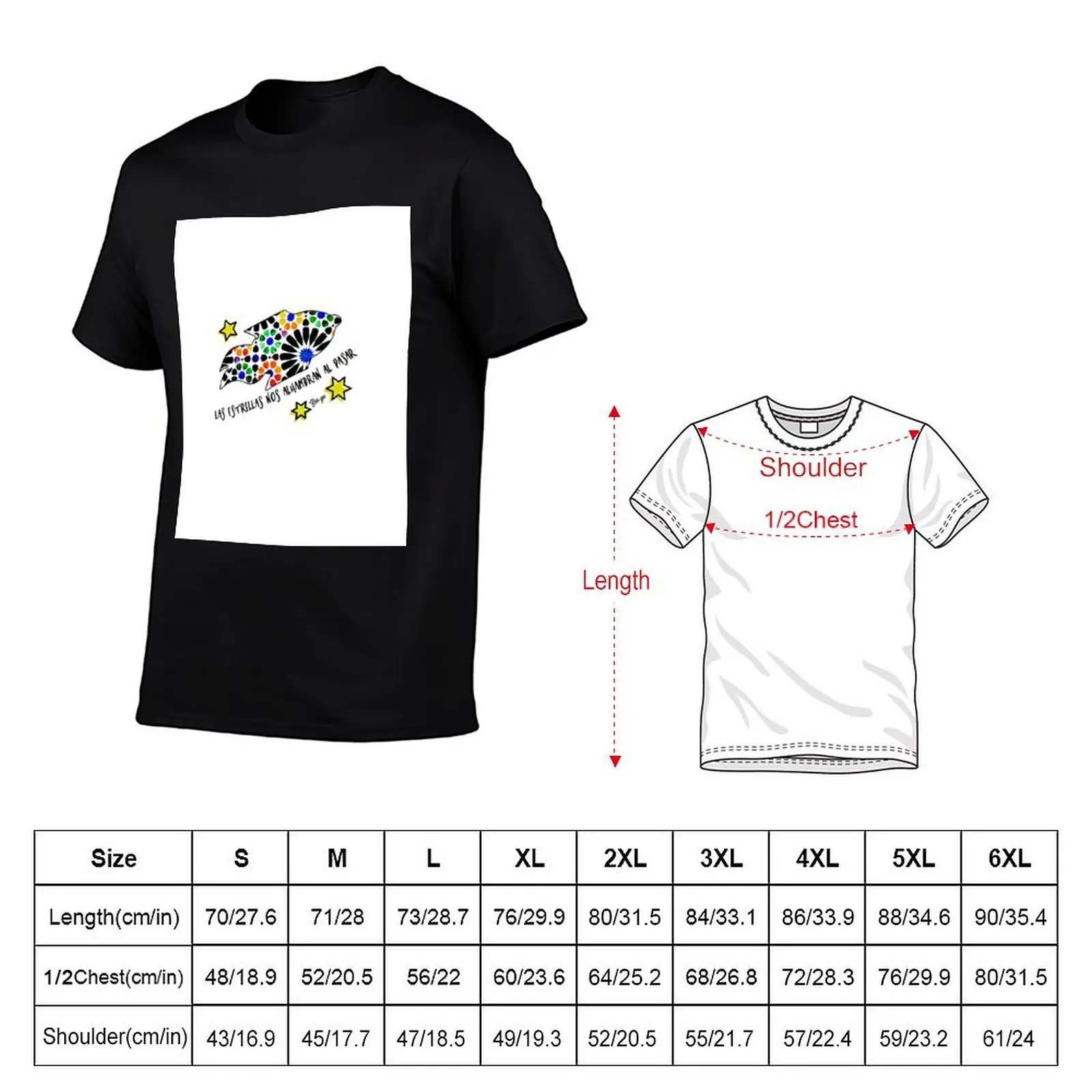 The stars Alhambran us as they pass T-Shirt Vintage Print Crew Neck Tee