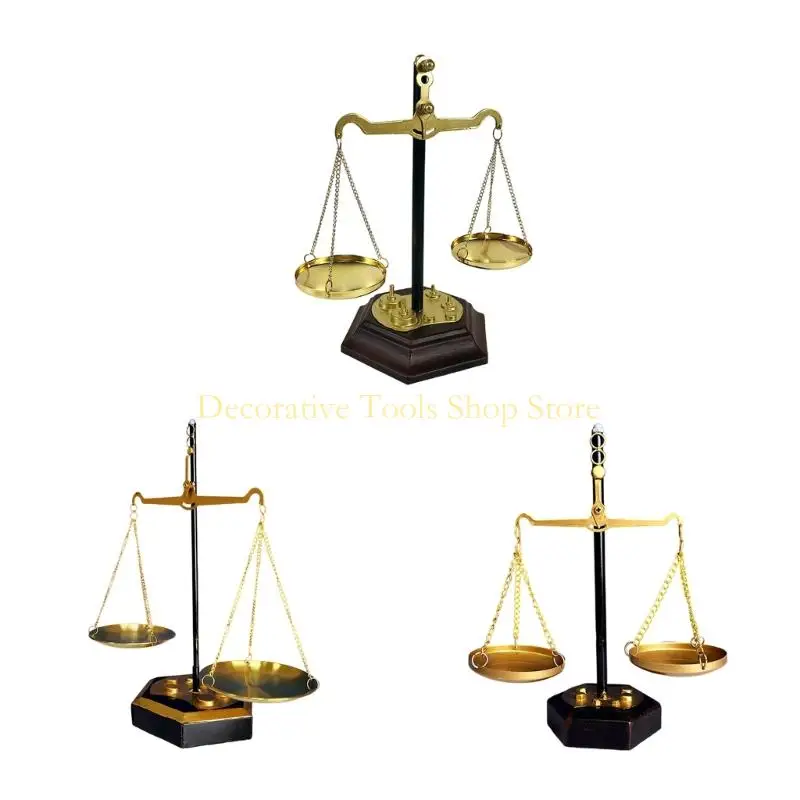 

QX2E Декоративная металлическая весовая масштаба Скульптура настольное украшение для домашних декораций Акцент