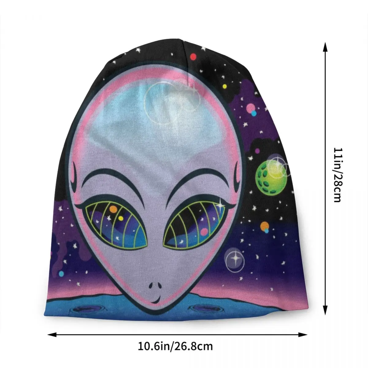 Schattige Kosmische Alien Beanie Cap Unisex Winter Warme Muts Breien Hoeden Hiphop Outdoor Ufo Fi Space Skullies Mutsen Hoeden Voor