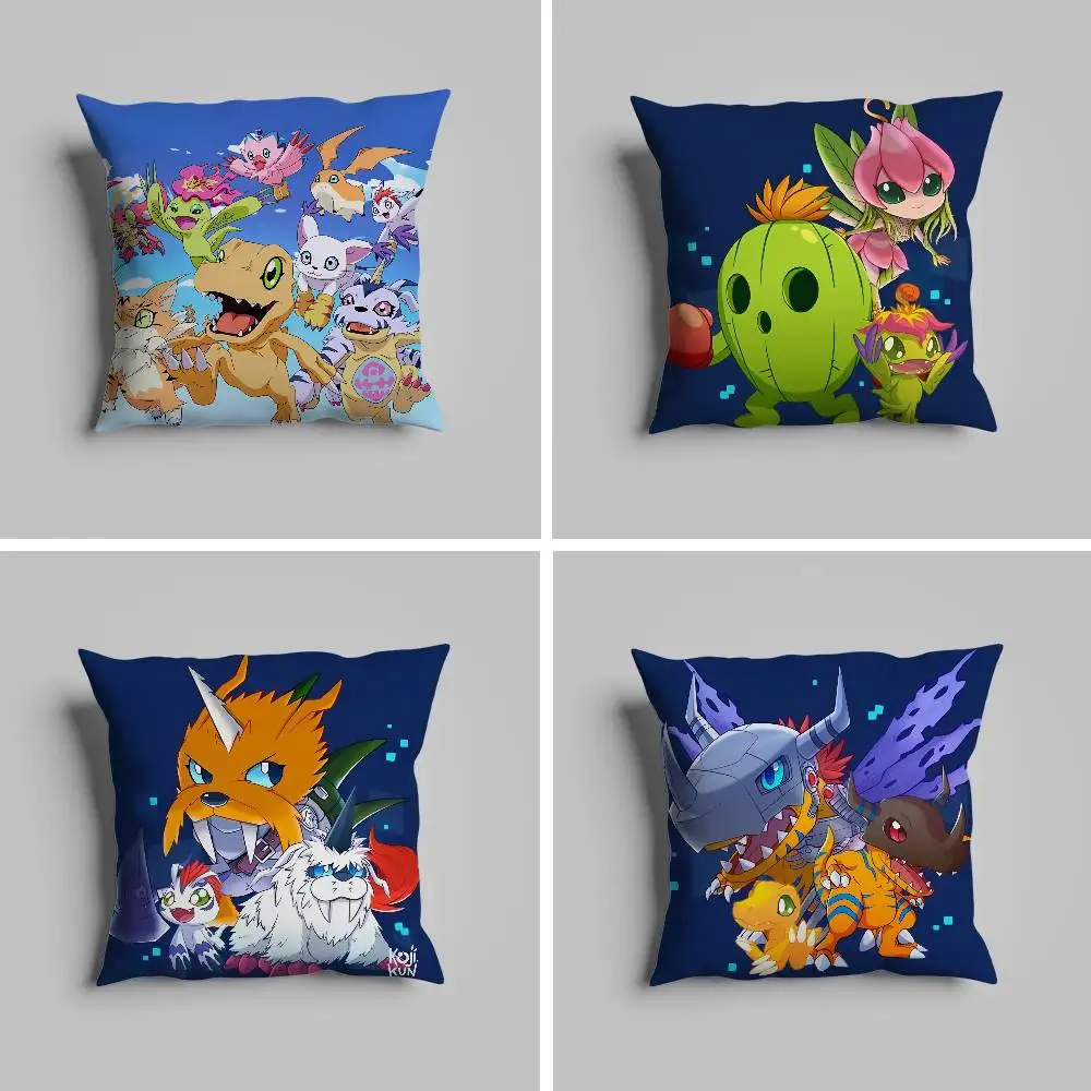 

Cute D-DigimonS Greymons Pillow Case Pillowcase For Car Pillows 60x60 Cushions Luxury Double Sided Cover Home And Decoration So