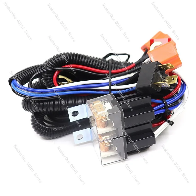 High Beam Enhancement Wiring Harness 12V 24V Dual Light Quad Light Vehicle Headlight Conversion Wiring Harness