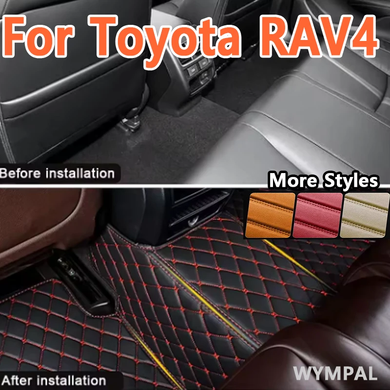 

Luxury Custom Auto Luxury Leather Car Floor Mat For Toyota RAV4 2009 2010 2011 2012 2013 Car Mat Full Set Women Waterproof Mats