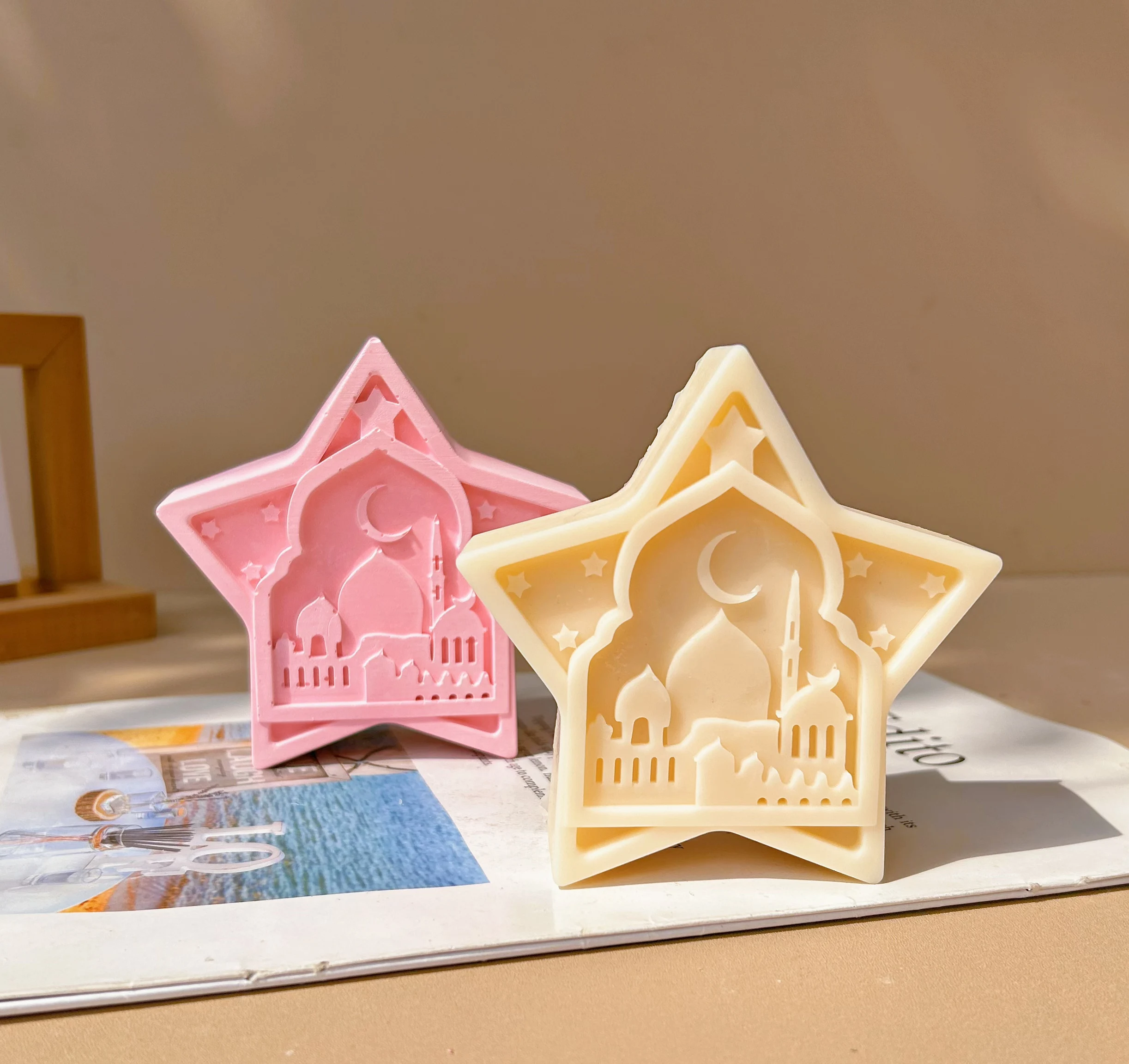 

EID Large Size Star shaped Candle Mold Middle East Night Sky Star Candle Silicone Mold DIY Dropping Gypsum Soap Home Decorations