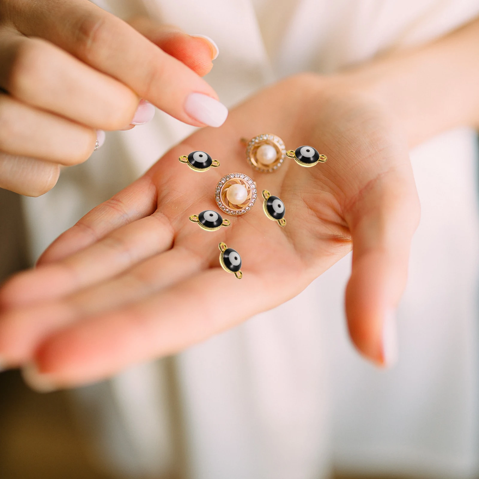 

40 Pcs Evil Eye Pendant Beads Charms Cute Alloy Mixed Jewelry Making Decorative DIY Pendant Accessories Handmade Gifts