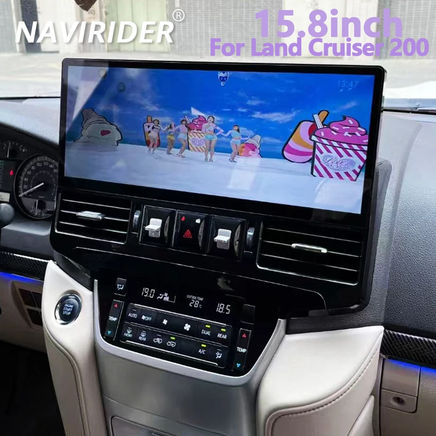 

15.8" Android 14 3K Screen For Toyota Land Cruiser 200 LC200 2008-2021 GPS Navigation Car Radio Video Player CarPlay Head Unit