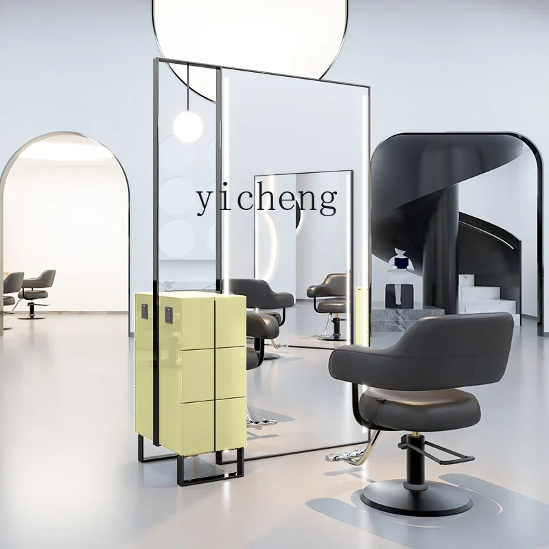 XL barber shop mirror hair salon special double-sided with cabinet hair cutting mirror