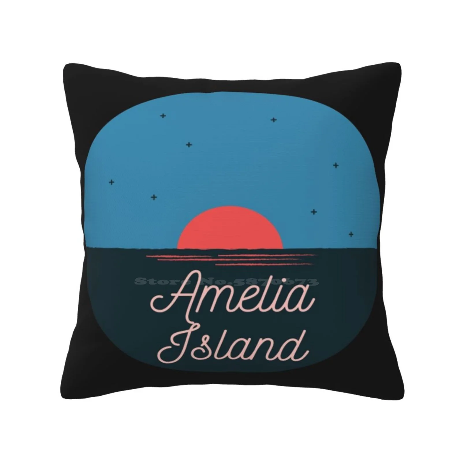 Amelia Island , Florida Funny Cute Decor Square Pillowcase Amelia Island Florida Fernandina Beach Amelia City