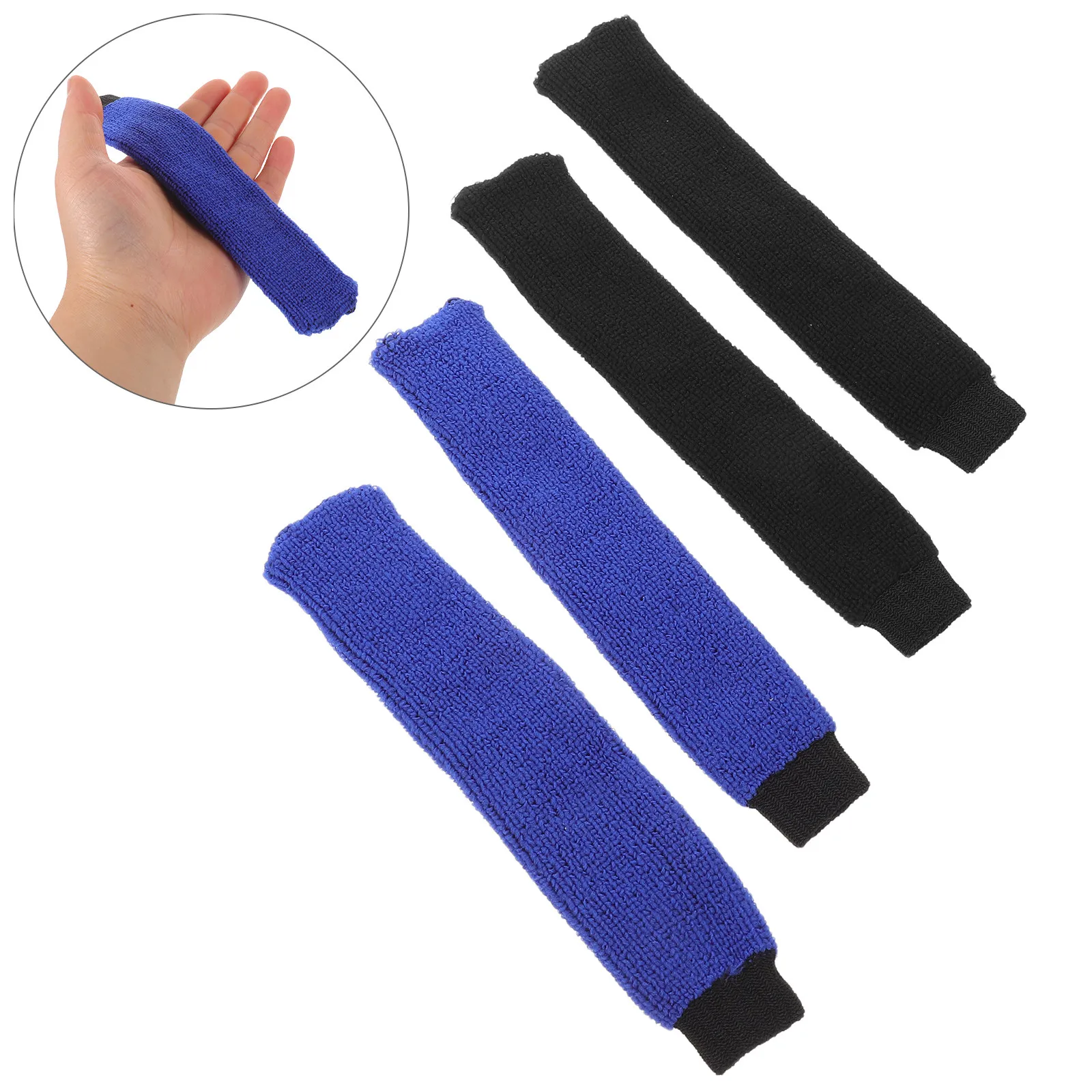 

4Pcs Cushioned Handle Sleeve Universal Racquet Grip Cover Moisture Absorbing Shock Absorbing Elastic Knit Grip for Badminton