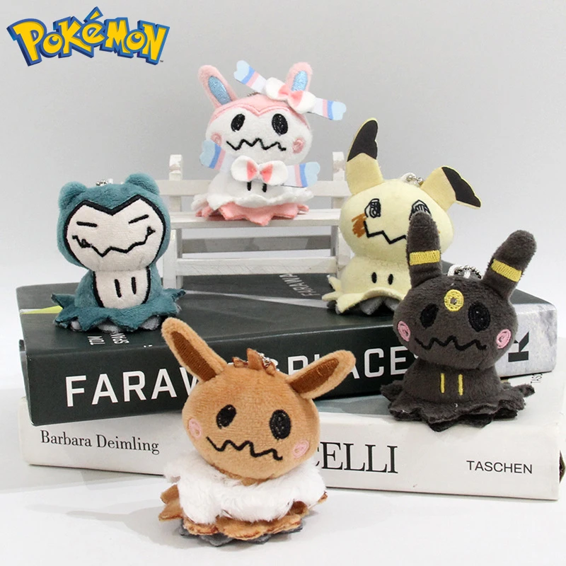 Juguetes de Peluche de Pokemon Versión Q, Mimikyu, Cos Sylveon, Umbreon, Eevee, Llaveros Snom ‌ ‌   Pyukumuku ‌ ‌   Muñecos de Peluche Zoroark, Colgantes para Niños