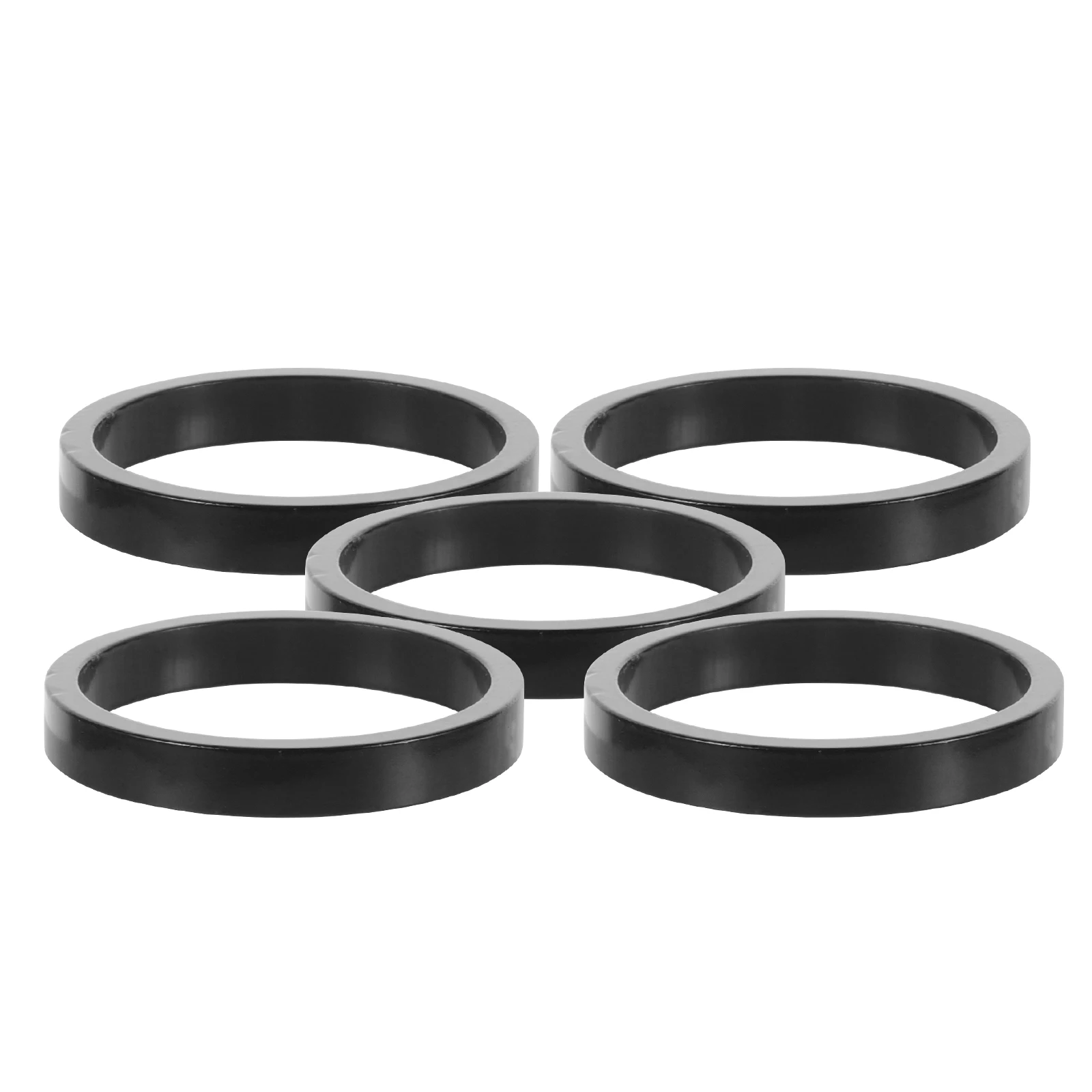 

5pcs 28.6mm Aluminum Alloy Stem Spacers Black Color for Mountain Bike Headset Shock Absorption Lightweight H Shim Parts