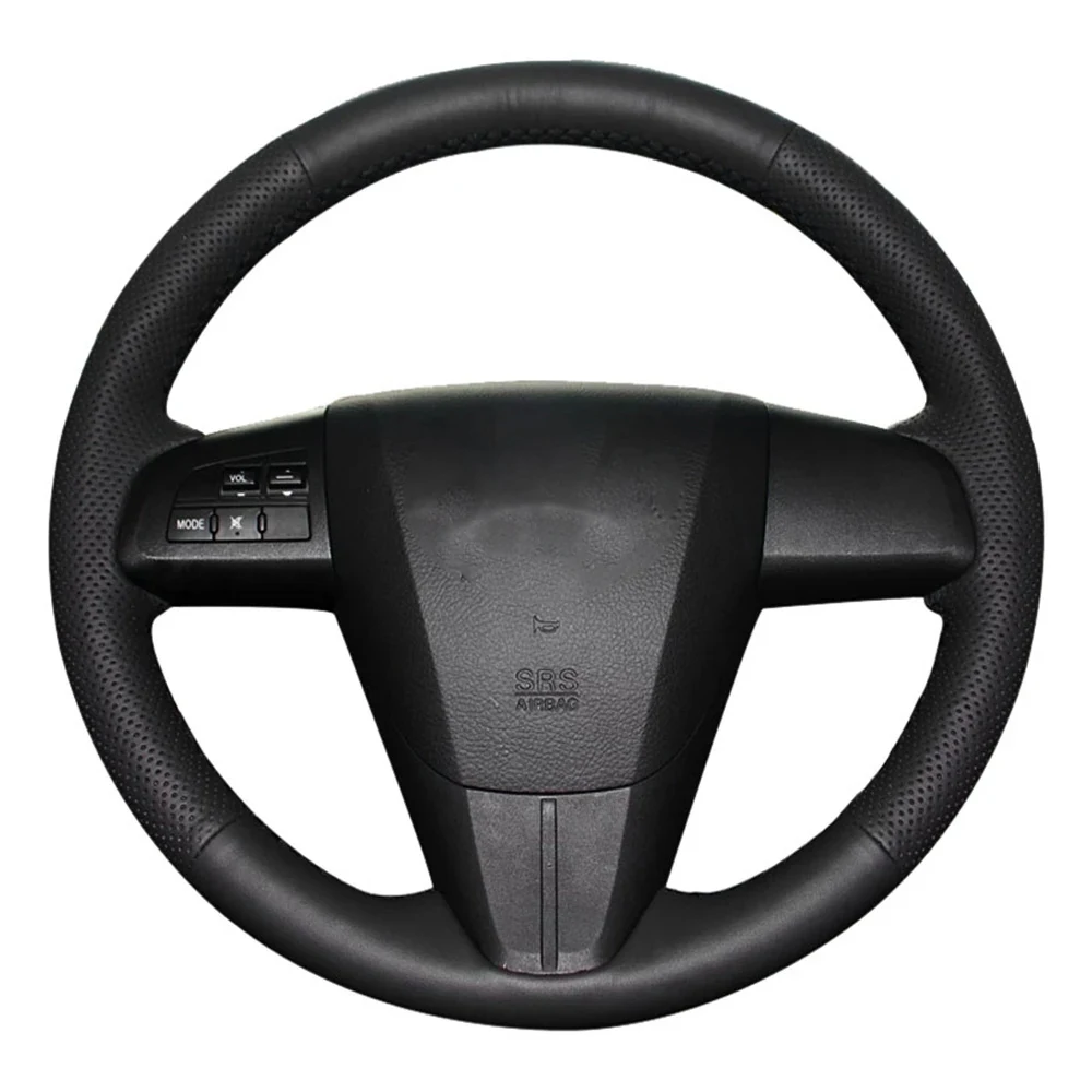 

DIY Black Genuine Leather Car Steering Wheel Cover For Mazda 3 Axela Mazda 5 Mazda 6 CX-7 CX-9 MAZDASPEED3 (US) 2010-2013