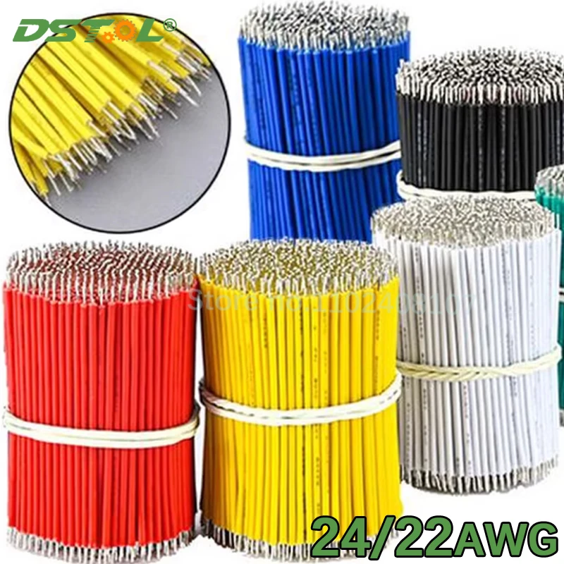 UL1007 Electronic Short Wire Double Head Tin Plated Wires Thin Electronic Jumper Connection Wire Solder Wires 24/22AWG