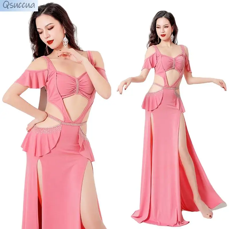 

New Belly Dance Practice Clothes Suit Lotus Leaf Dress Girly Style